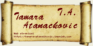 Tamara Atanacković vizit kartica